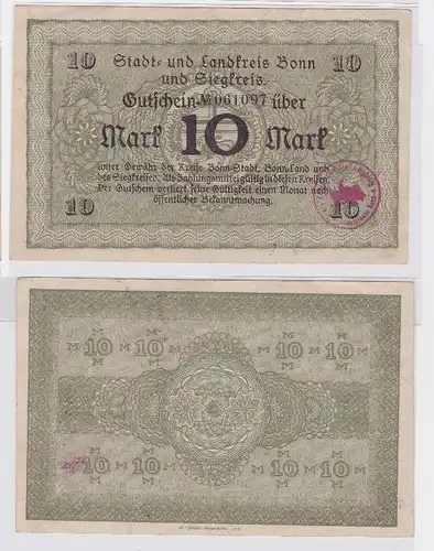10 Mark Gutschein Banknote Stadt und Lankreis Bonn & Siegkreis  (117348)