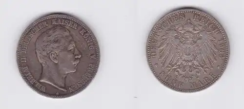 5 Mark Silbermünze Preussen Wilhelm II 1903 A Jäger 104  (117144)
