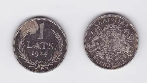 1 Lats Silber Münze Lettland 1924 (117907)