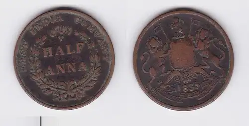 1/2 Anna Kupfer Münze East India Company 1835 (117114)