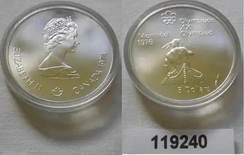 5 Dollar Silber Münze Canada Kanada Olympiade Montreal Indianer 1974 (119240)
