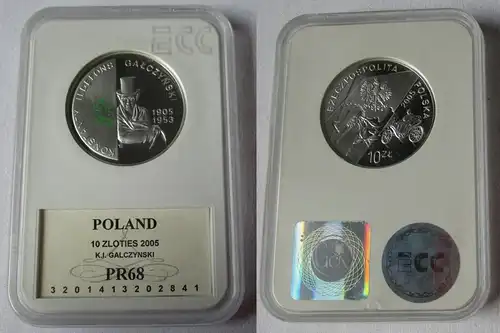 10 Zloty Polen 100. Geburtstag Konstanty Ildefons Galczyn 2005 PP (134065)
