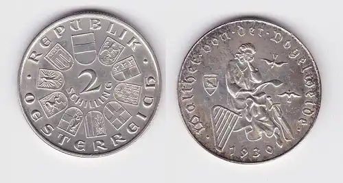 2 Schilling Silber Münze Österreich 1930 Walther von der Vogelweide vz (162505)