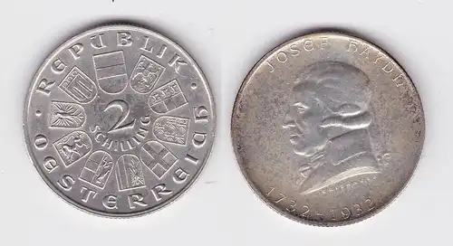 2 Schilling Silber Münze Österreich 1932 200. Geburtstag Joseph Haydn vz(162350)