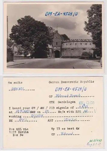 79808 QSL Karte Amateur Funker DDR Gardelegen Stadtansicht 1968