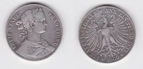 Vereinstaler Silber Münze Frankfurt-Stadt 1860 f.ss (106980)