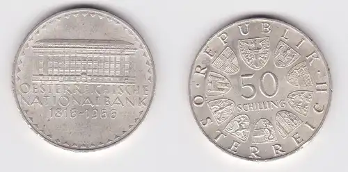 50 Schilling Silber Münze Österreich Nationalbank 1816-1966 (108898)