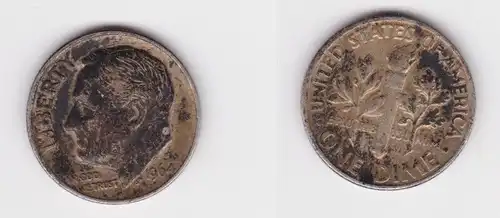 1 Dime Silber Münze USA 1964 ss (107657)