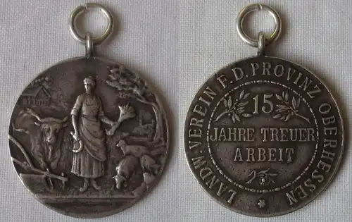 Medaille Landwirtschaftsverein Provinz Oberhessen 15 Jahre treue Arbeit (161870)