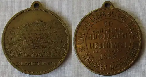 Medaille 50 Jahre Liedertafel Blankenburg 10.Juni 1888  (161414)