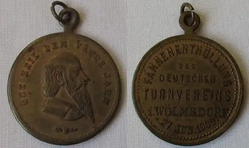 Medaille Fahnenenthüllung des dt. Turnvereins in Wölmsdorf 1909  (161216)