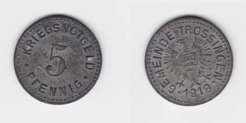 Zink Münze Notgeld 5 Pfennig Gemeinde Trossingen (144151)