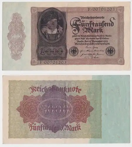 5000 Mark Banknote Inflation Berlin 19.11.1922 Rosenberg Nr. 77 (159400)