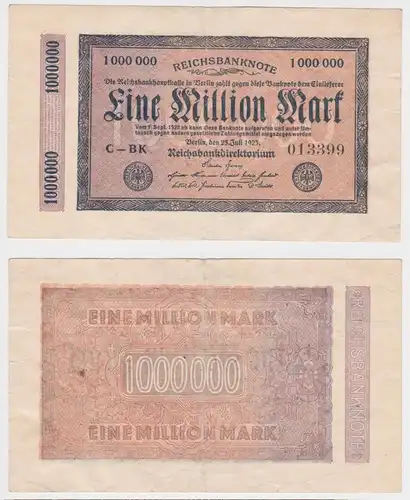 1 Million Mark Banknote Deutsches Reich Berlin 25.7.1923 Ro.93 (156008)