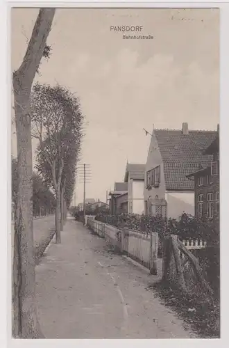 900049 Ak Pansdorf in Schleswig Holstein Bahnhofstraße 1920
