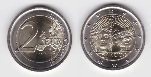 2 Euro Bi-Metall Münze Italien 2016 Plauto (143323)