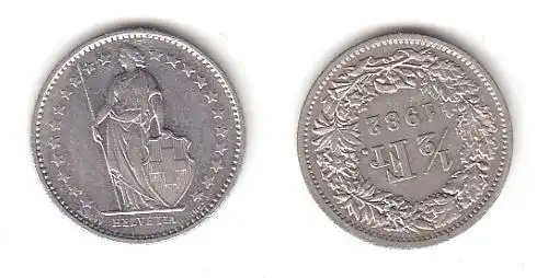 1/2 Franken Nickel Münze Schweiz 1982 (114089)