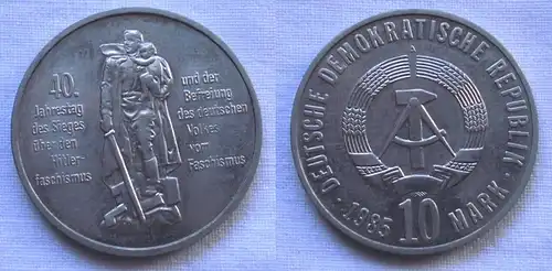 DDR Gedenk Münze 10 Mark 40 Jahre Kriegsende 1985 (118687)
