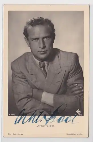 94059 Autograph Karte UFA Star Schauspieler Viktor Staal um 1940