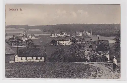 905509 Ak  Grüna in Sachsen Gesamtansicht 1912
