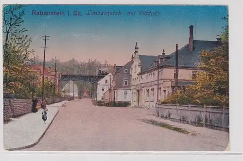 905700 Ak Rabenstein in Sachsen Limbacherstraße mit Viadukt um 1920
