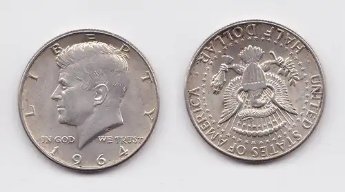1/2 Dollar Silber Münze USA 1964 vz (158718)