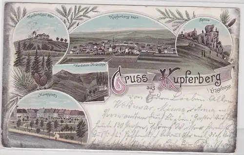 52498 Ak Lithographie Gruß aus Kupferberg im Erzgebirge um 1900