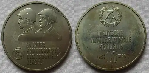 DDR Gedenk Münze 10 Mark 30 Jahre Kampfgruppen der Arbeiterklasse 1983 (140948)
