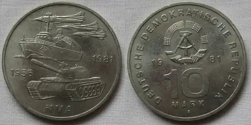 DDR Gedenk Münze 10 Mark 25 Jahre Nationale Volksarmee NVA 1981 (143787)