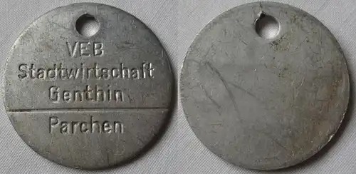Aluminium DDR Wertmarke VEB Stadtwirtschaft Genthin Parchen  (137833)