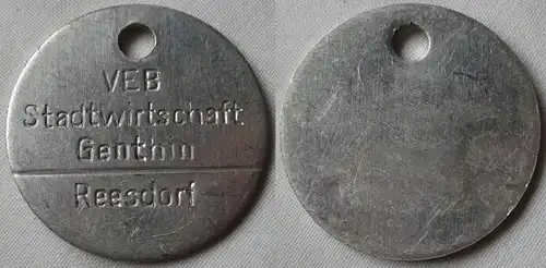 Aluminium DDR Wertmarke VEB Stadtwirtschaft Genthin Rossdorf (130450)