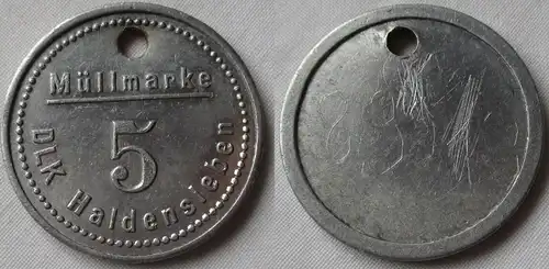 Aluminium DDR Wertmarke Müllmarke DLK Haldensleben 5  (131384)