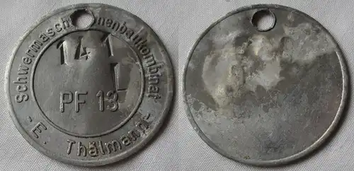 Aluminium DDR Wertmarke Schwermaschinen Kombinat E.Thälmann Magdeburg (138447)