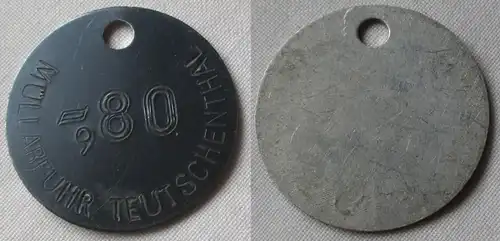 Aluminium Müllmarke DDR Müllabfuhr Teutschenthal blau 0,80 (131952)