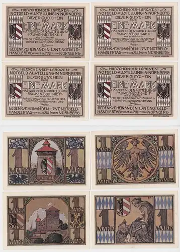4 Banknoten Notgeld Notgeldausstellung in Nürnberg 1921 (162625)