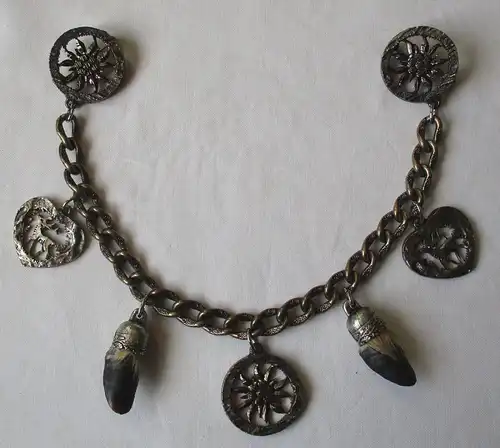 hübscher Trachtenschmuck Tuchhalter Hirsch Herz Hufschmuck Edelweiß (142517)