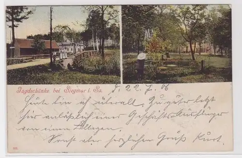 901280 AK Jagdschänke bei Siegmar in Sachsen - Waldpartien 1906