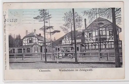 900776 AK Chemnitz - Waldschänke im Zeisigwald davor Automobil 1911