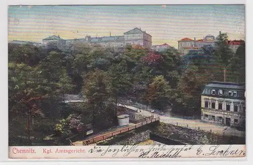 37577 AK Chemnitz - Königliches Amtsgericht und Restaurant vor Waldpartie 1905