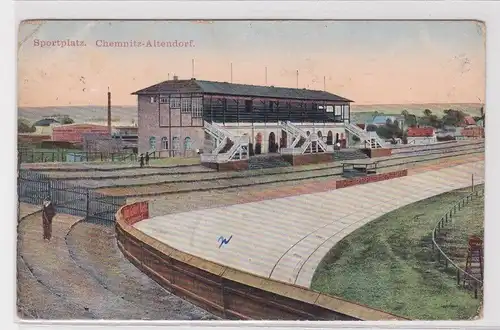 23344 AK Chemnitz-Altendorf - Sportplatz, Pferderennbahn mit Tribüne 1912