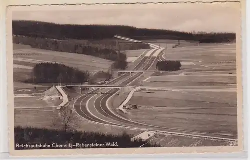 15047 Foto AK Reichsautobahn Chemnitz-Rabensteiner Wald