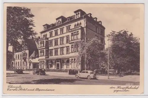 54029 AK Chemnitz - Carola Hotel und Dependance dem Hauptbahnhof gegenüber 1949