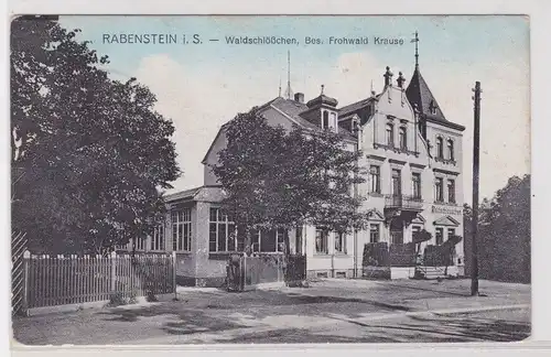 95033 Feldpost Ak Rabenstein - Waldschlößchen, Bes. Frohwald Krause 1917