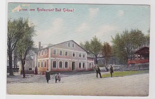 904429 Ak Gruss vom Restaurant Bad Grüna, Außenansicht um 1910