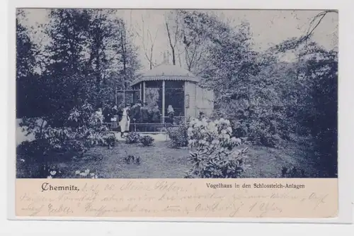 904399 Ak Chemnitz - Vogelhaus in den Schlossteich-Anlagen 1905