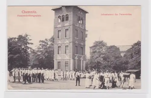 905827 Ak Chemnitz Feuerwehrübungsplatz Schauturnen des Turnvereins um 1900