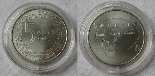 5 Euro Silber Münzen Niederlande 2004 Königin Beatrix EU-Erweiterung (134459)