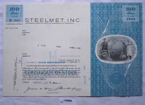 Aktie 100 Dollar Steelmet Inc. Pennsylvania 31.03.1971 (116562)