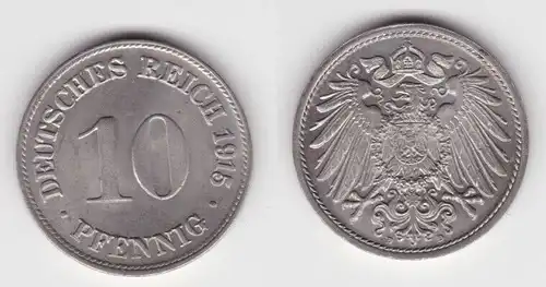 10 Pfennig Nickel Münze Deutsches Reich 1915 D, Jäger 13 Stgl. (143015)