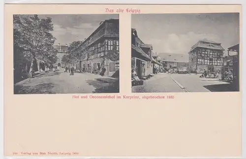 903131 Ak Das alte Leipzig Hof und Oeconomiehof im Kurprinz um 1900